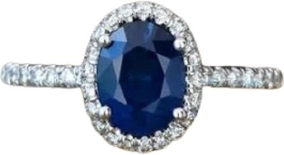 Aanya Jewels 6.25 Ratti Blue sapphire Gemstone For Halo Engagement Ring Lab Certified Card Stone Sapphire Ring