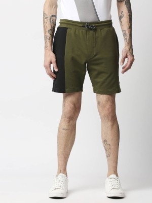 Pepe Jeans Solid Men Dark Green Basic Shorts