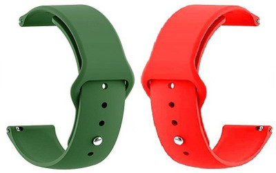 BLACK LOVIES 20MM SOFT SILICON BELT Smart Watch Strap(Green, Red)