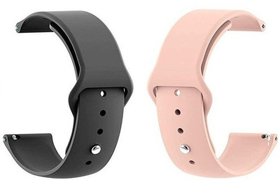 BLACK LOVIES 20MM SOFT SILICON BELT Smart Watch Strap(Black, Pink)