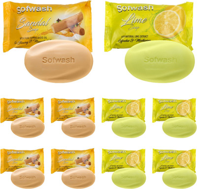 sofwash lemon Soap-sandal soap (pack of 10 X 100gm)(10 x 100 g)