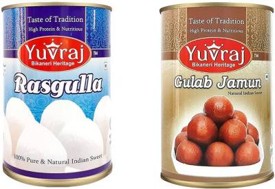 Yuvraj Food Product Rasgulla or Gulab jamun sweets combo Tin pack 2 mithai ( 500 gm x 2 ) Can