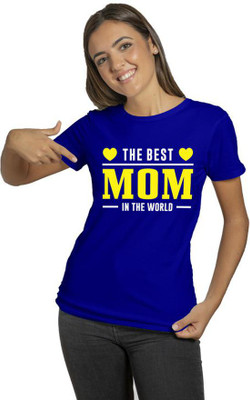 Raavi colors Graphic Print Women Round Neck Blue T-Shirt