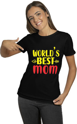 Raavi colors Typography Women Round Neck Black T-Shirt