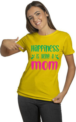 Raavi colors Graphic Print Women Round Neck Yellow T-Shirt