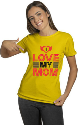 Raavi colors Graphic Print Women Round Neck Yellow T-Shirt