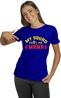 Raavi colors Typography Women Round Neck Blue T-Shirt