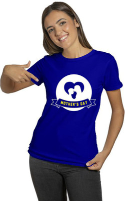 Raavi colors Printed Women Round Neck Blue T-Shirt