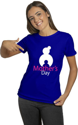 Raavi colors Typography Women Round Neck Blue T-Shirt