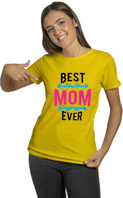 Raavi colors Typography Women Round Neck Yellow T-Shirt