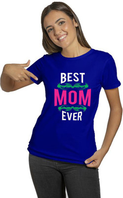 Raavi colors Typography Women Round Neck Blue T-Shirt
