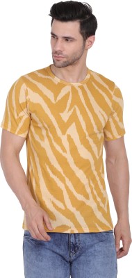 Styvibe Printed Men Round Neck Yellow T-Shirt