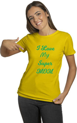 Raavi colors Typography Women Round Neck Yellow T-Shirt