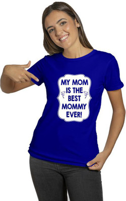 Raavi colors Typography Women Round Neck Blue T-Shirt