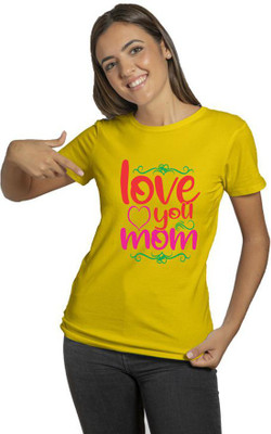 Raavi colors Graphic Print Women Round Neck Yellow T-Shirt