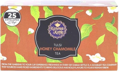 Karma Kettle Tulsi Honey chamomile tea 25 staple free teabag Herbal Tea Bags Box(25 Bags)
