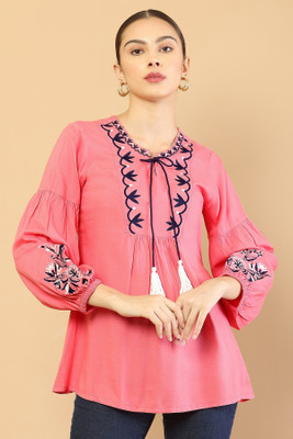 soch Casual Solid Women Pink Top