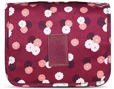 REPLEX Hanging Travel Toiletry Bag,Cosmetic Makeup Organizer Pouch,Portable ToiletryBag Travel Toiletry Kit(Maroon)