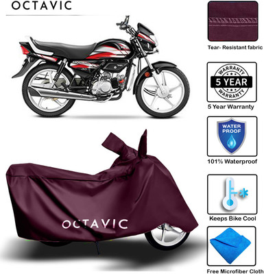 octavic Waterproof Two Wheeler Cover for Hero(CD deluxe, Maroon)