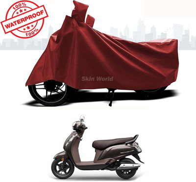 THE REAL ARV Waterproof Two Wheeler Cover for Suzuki(Access 125, Maroon)