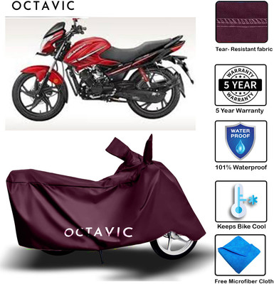 Mdstar Waterproof Two Wheeler Cover for Hero(Glamour, Maroon)