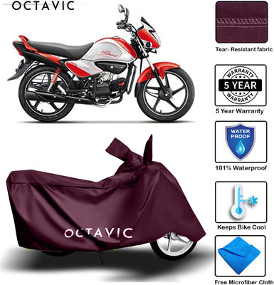 octavic Waterproof Two Wheeler Cover for Hero(Splendor, Maroon)