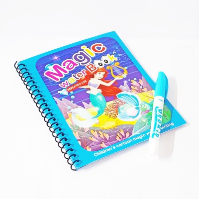 Giftiya ™4 Pages Magic Water Book With1 Pen For Kids Drawing , Reusable Color Copy Book