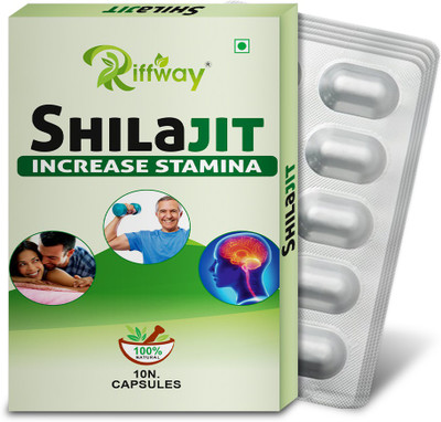 Riffway S_hilajit Natural Formula Recover S-exual Muscles Energy & Strength(Pack of 5, 50 Capsules)