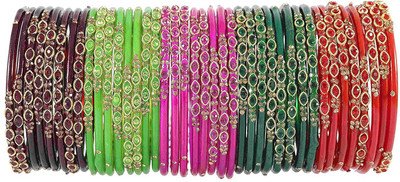 HOMOZE Metal Zircon Bangle Set(Pack of 40)