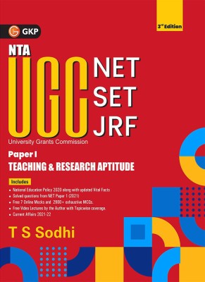 NTA UGC (NET/SET/JRF ) 2022 Paper I - Teaching & Research Aptitude 3ed by T.S. Sodhi(Paperback, G.K. Publications (P) Ltd.)