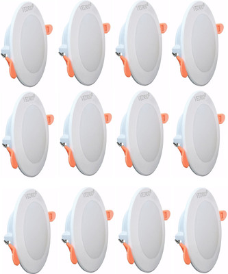 VEDRID 9Watt LED Ceiling Round (Pack of 12) Chandelier Ceiling Lamp(White)