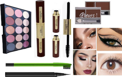 GFSU PROFESSIONAL EYESHADOW PALETTE MAKEUP COMBO LONG LASTING EYELINER WITH MASCARA SKETCH EYELINER BROWS SET MAKEUP COMBO(5 Items in the set)