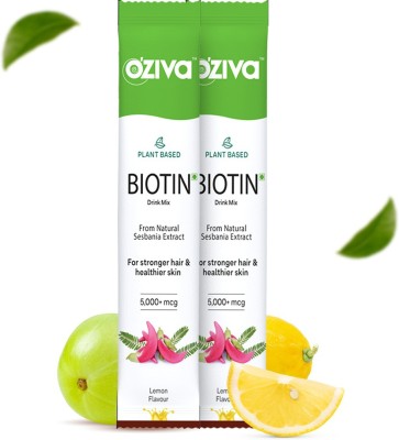 OZiva Plant-based Biotin Sachets for Stronger Hair & Healthier Skin(2 x 4 g)