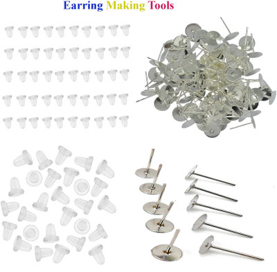 navjai Earring Backpush Back Clear Bullet Clutch Rubber Stoppers & Flatpad Safety 25pc