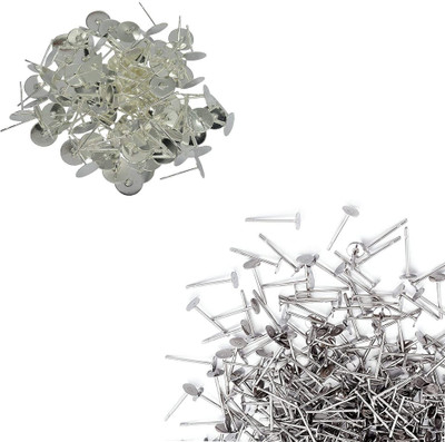 navjai Earring Backpush Back Clear Bullet Clutch(Rubber25pc &Flatpad 25pc)Total 50pc