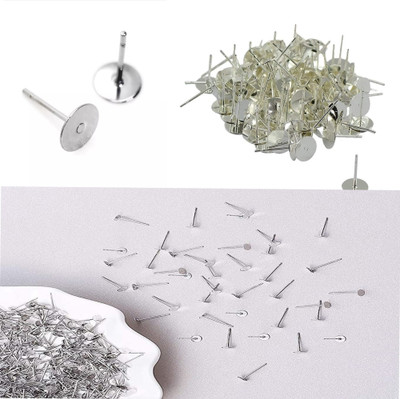 navjai Earring Backpush Back Clear Bullet Clutch(Rubber250pc &Flatpad 250pc)Total 500pc