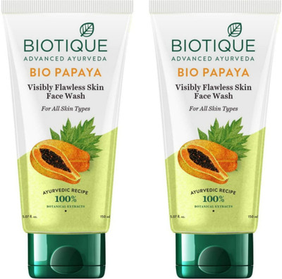 BIOTIQUE BIO PAPAYA DEEP CLEANSE FACE WASH 150 ML - 2 Face Wash(300 ml)