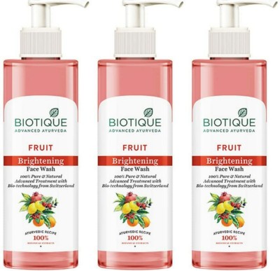 BIOTIQUE Fruit Brightening  200 ml (Pack of 3) Face Wash(600 ml)