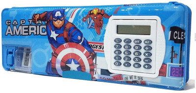 TOYVISION Multipurpose Dual Sharpener Calculator Double sided Stationary Box Girl Boy Geometry Box(Multicolor)