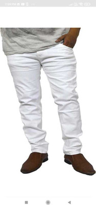 FLAYING Slim Men White Jeans