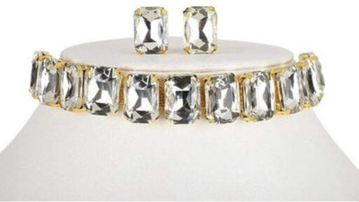 shiv creation Crystal Gold-plated Multicolor Jewellery Set(Pack of 1)