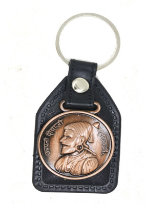 AFH Chatrapapti Shivaji Maharaj Copper Decorative Leather Key Chain