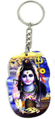 AFH Lord Shiva Decorative Wooden Multicolor Decorative Key Chain Key Chain