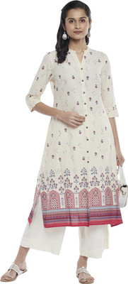 Rangmanch by Pantaloons Women Printed A-line Kurta(White)