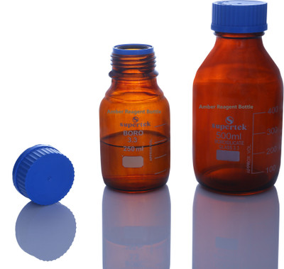 Supertek DM-12.112.2550 Laboratory Dropper Bottle(Borosilicate Glass 500 ml Pack of2)