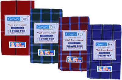 GOWRI TEX Checkered Multicolor Lungi