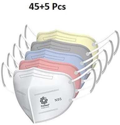 KGKR 5 layer N95 Mask for Men , Women and Kids mask , MultiColor. N95 mask multi colour 50pcs 5 ply_Adults Reusable, Washable, Water Resistant(Multicolor, Free Size, Pack of 50)