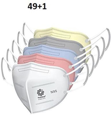 KGKR white mask N95 mask multi colour 50pcs 5 ply_kids(Multicolor, M, Pack of 50)