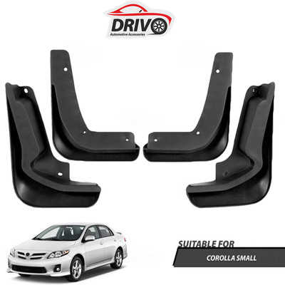 Drivo Front Mud Guard, Rear Mud Guard For Toyota Corolla NA(Black)