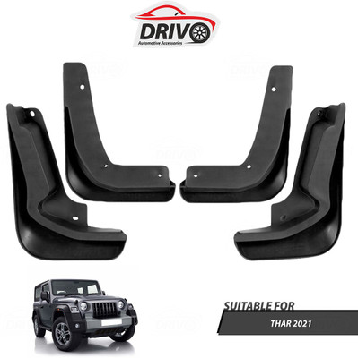 Drivo Front Mud Guard, Rear Mud Guard For MAHINDRA Thar 2021(Black)